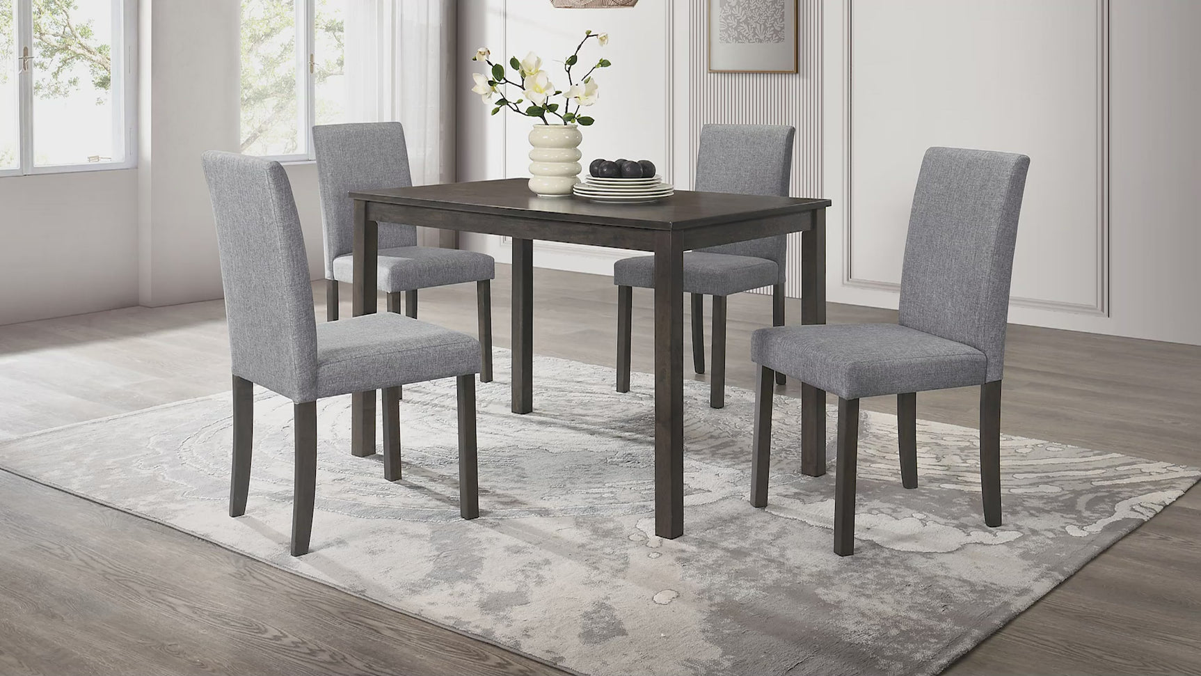 main view of Melshire Brown Gray Rectangular Dining Room Set dining room furniture