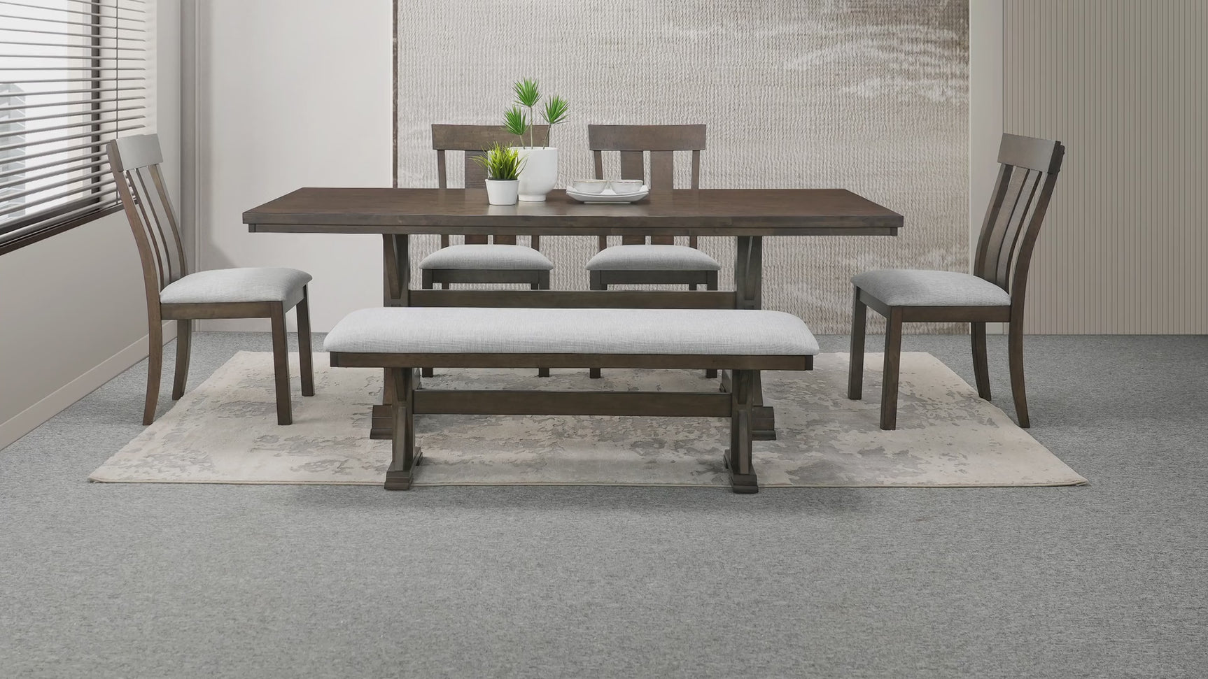 main view of Lloyd Gray Rectangular Dining Room Set dining room furniture