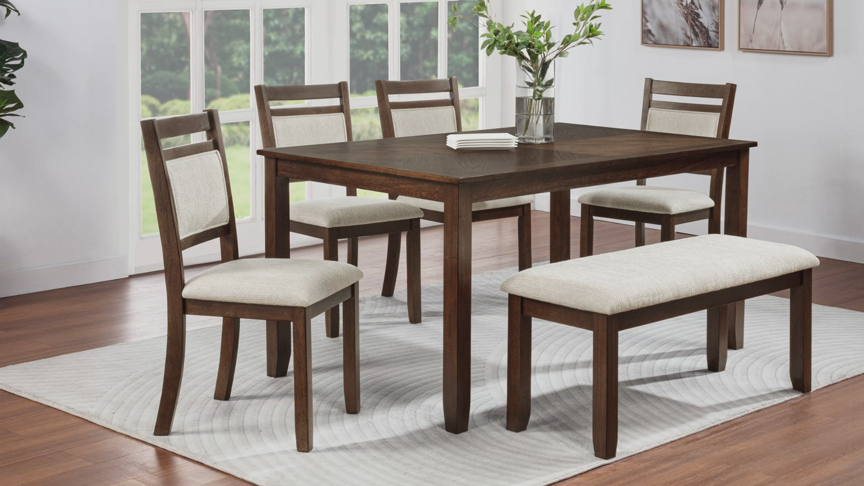 room view of Avasa Dark Brown Dining Room Set dining room furniture