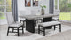 detail view of Sebastian Light Gray Black Rectangular Dining Room Set dining room furniture