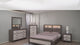 Rhett Brown Cream LED Bookcase King Platform Bed