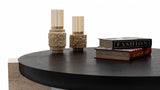 Jinna Black-Travertine Coffee with End Table