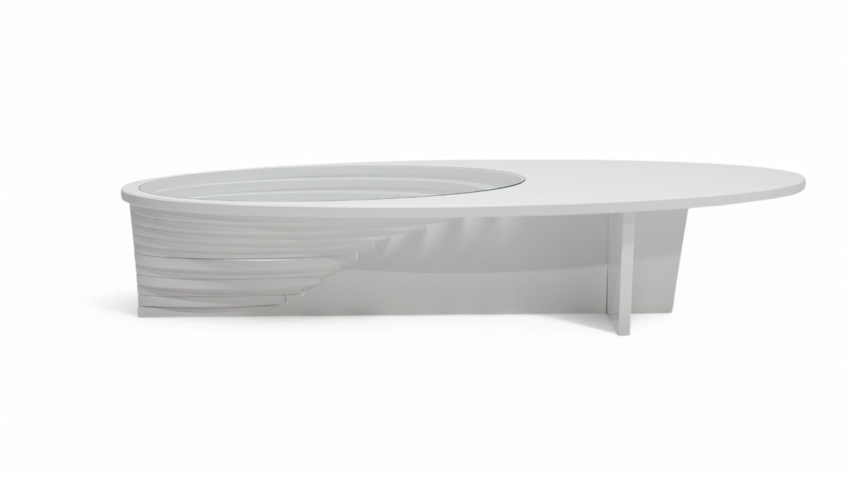 Sasha White Coffee Table side angle