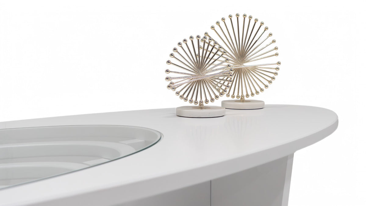 Sasha White Coffee Table angled close-up