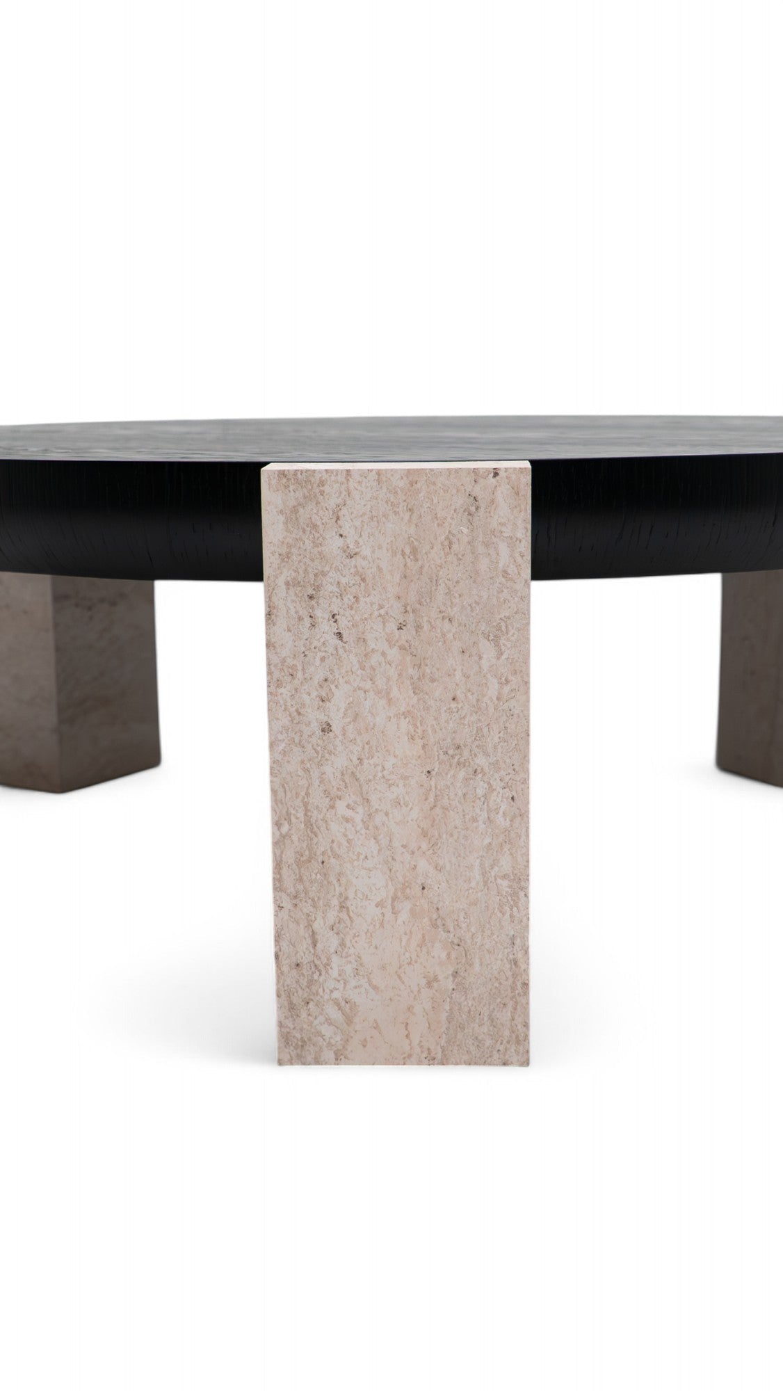 Jinna Black-Travertine Coffee with End Table