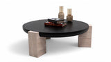 Jinna Black-Travertine Coffee with End Table