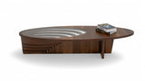 Sasha Walnut Coffee Table front top view in walnut finish