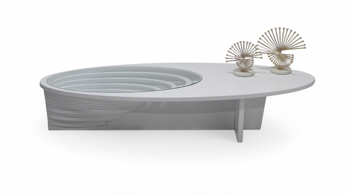 Sasha White Coffee Table showing leg design