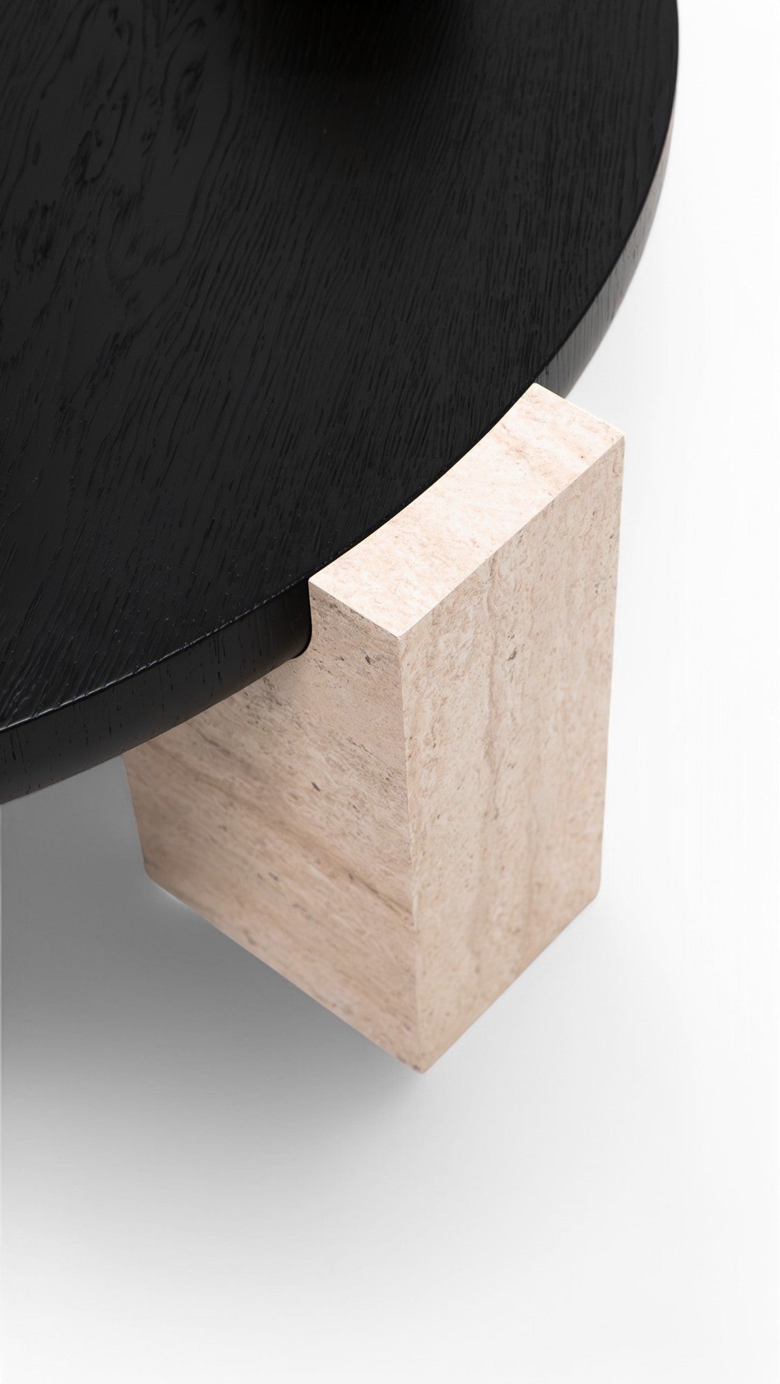 Jinna Black-Travertine Coffee with End Table