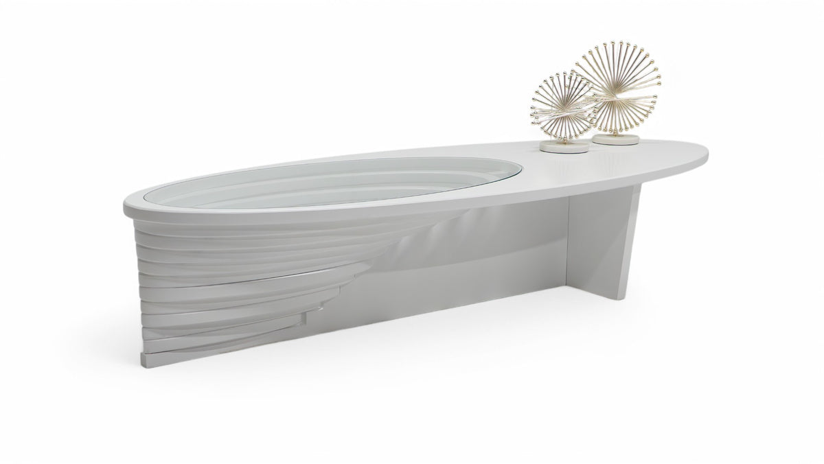 Sasha White Coffee Table setting in living room