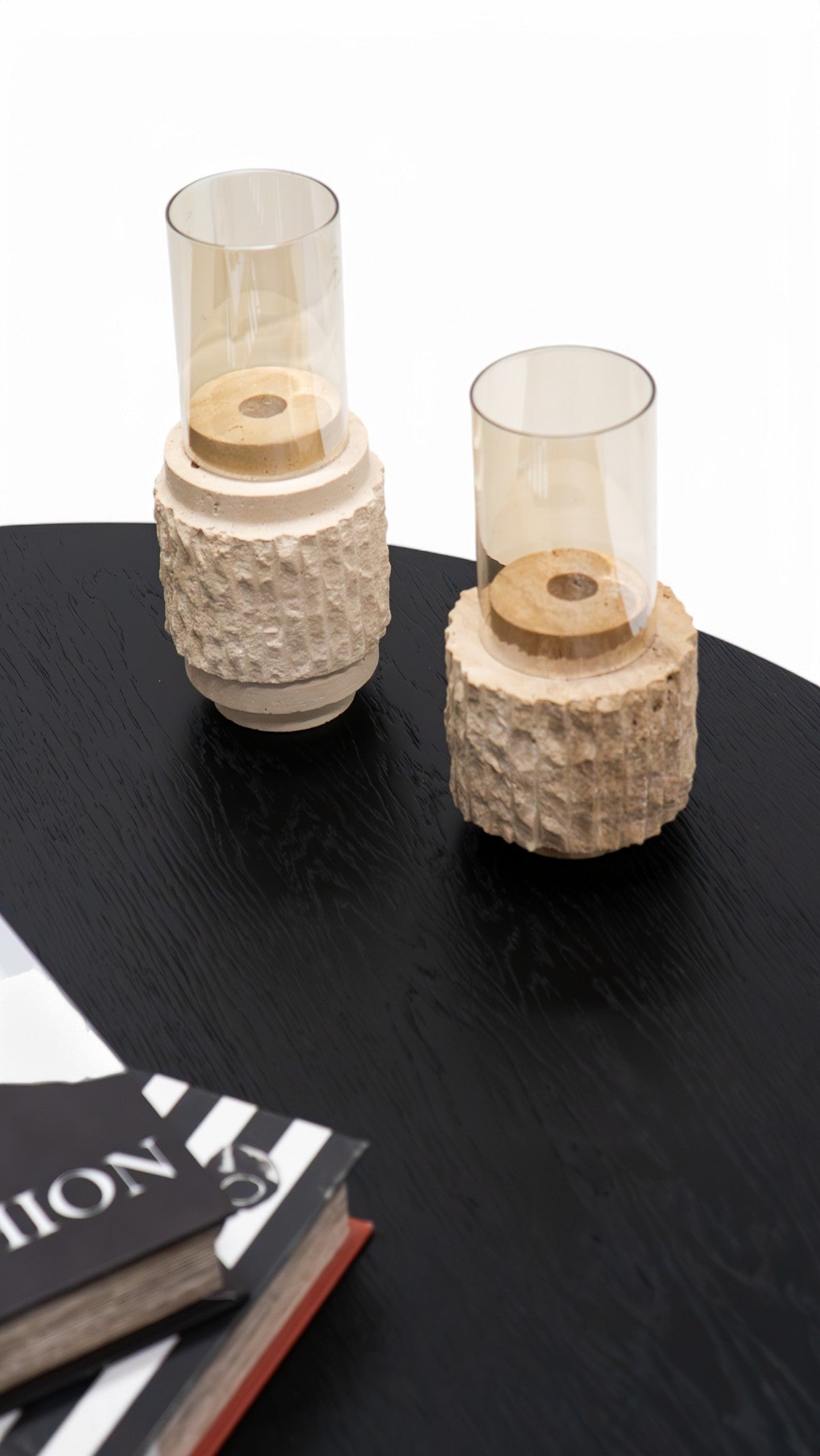 Jinna Black-Travertine Coffee with End Table