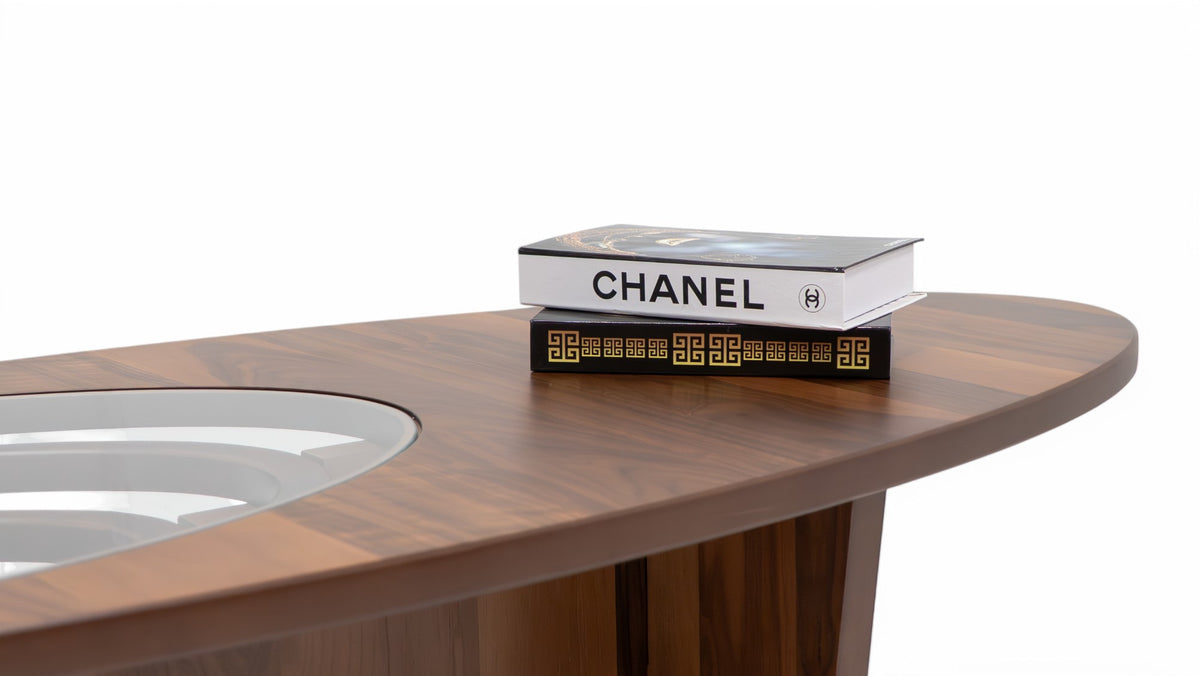 Walnut finish Sasha Coffee Table showcasing sturdy legs