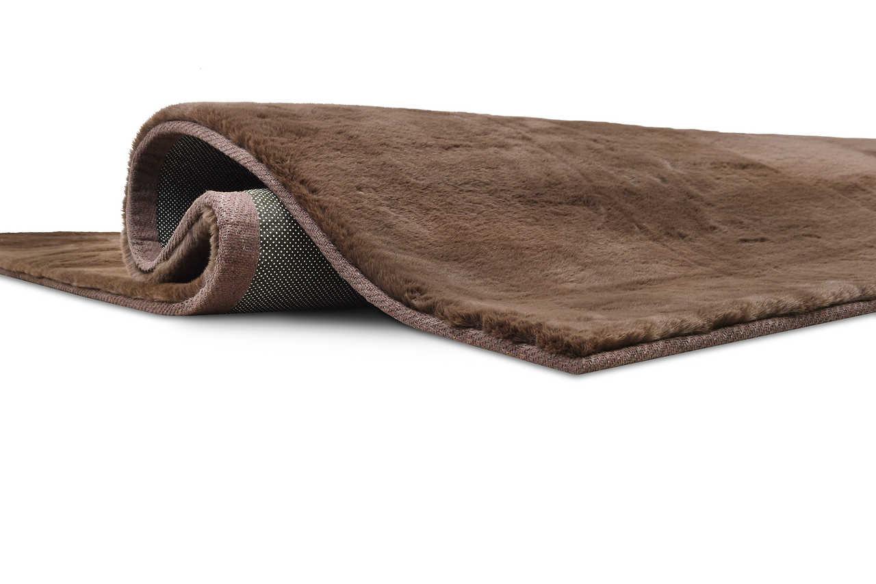 Rabbit Chocolate medium area rug - angled view