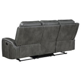 Raelynn sofa showing reclining mechanism