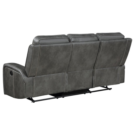 Raelynn sofa showing reclining mechanism