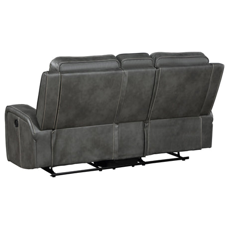 Reclining sofa set from rear angle