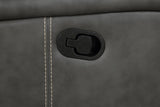 Foam padded armrest on Raelynn grey sofa
