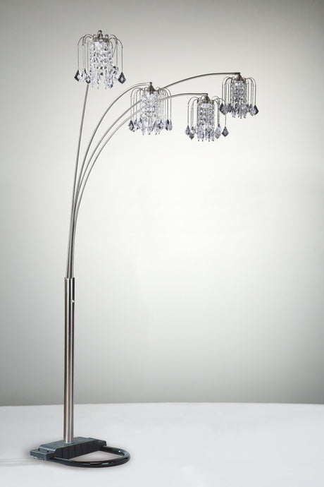 Rain Drop Arc Floor Lamp in Gold, front angle