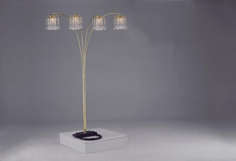 Rain Drop Arc Floor Lamp in Pewter, detail of arch pattern
