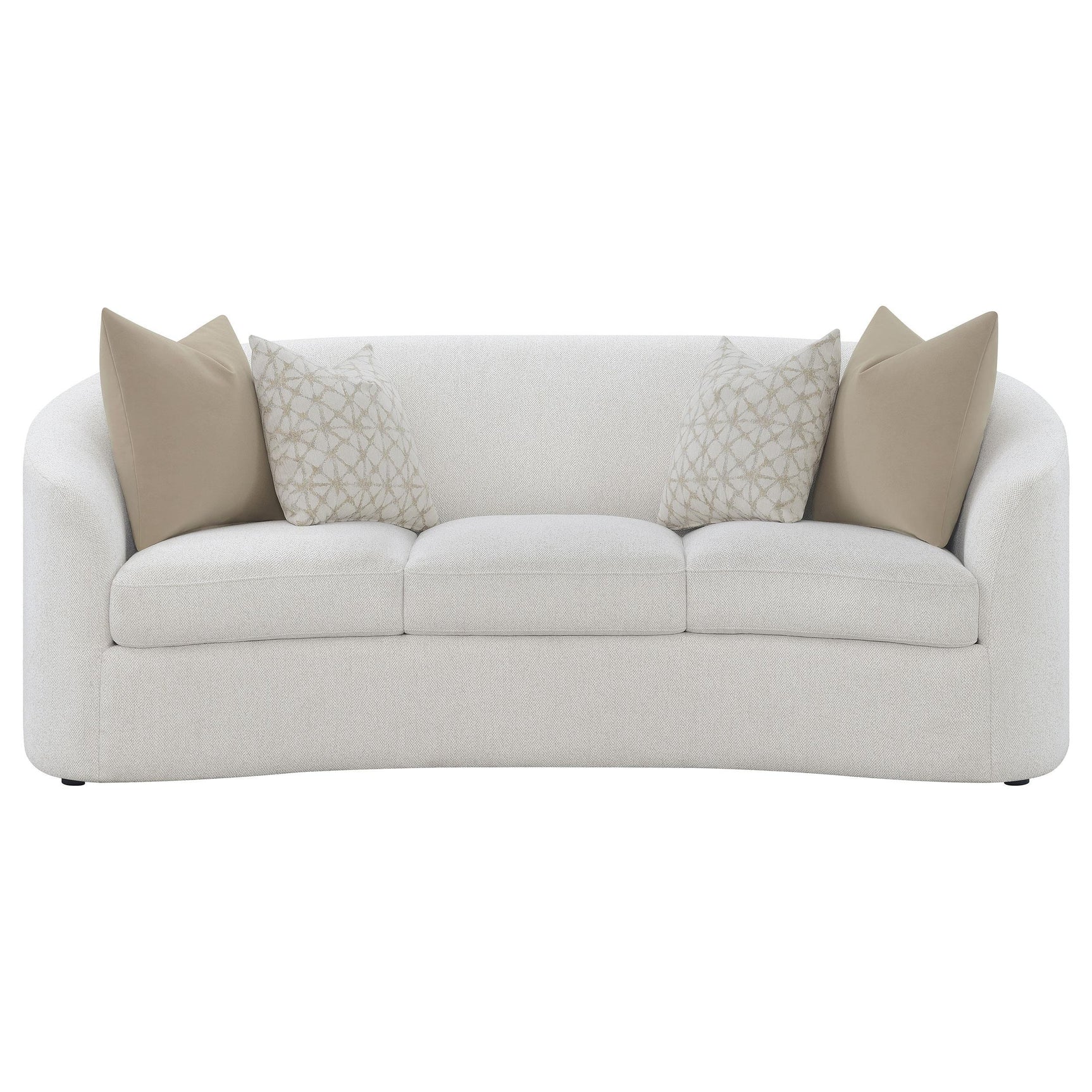 Detail of boucle upholstery on Rainn 2-Piece Sofa Set Latte