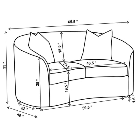Close-up of stitching detail on Rainn Sofa Set