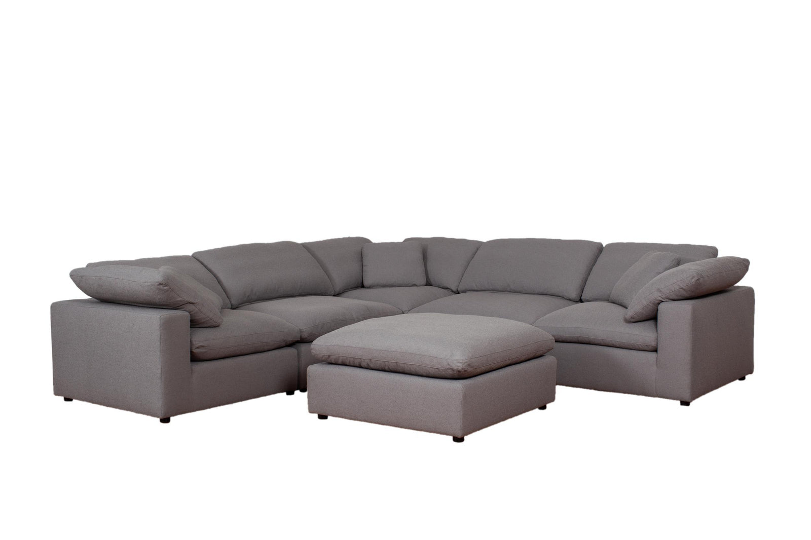 main view of Raleigh 6-Piece Boucle Upholstered Modular Sectional Grey sectional sofa