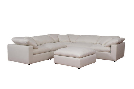 Raleigh 6-piece boucle upholstered modular sectional ivory main view