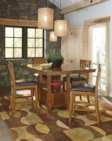 Ralene dining set counter height table and barstools from side