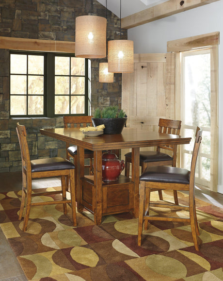 Ralene dining set counter height table and barstools from side