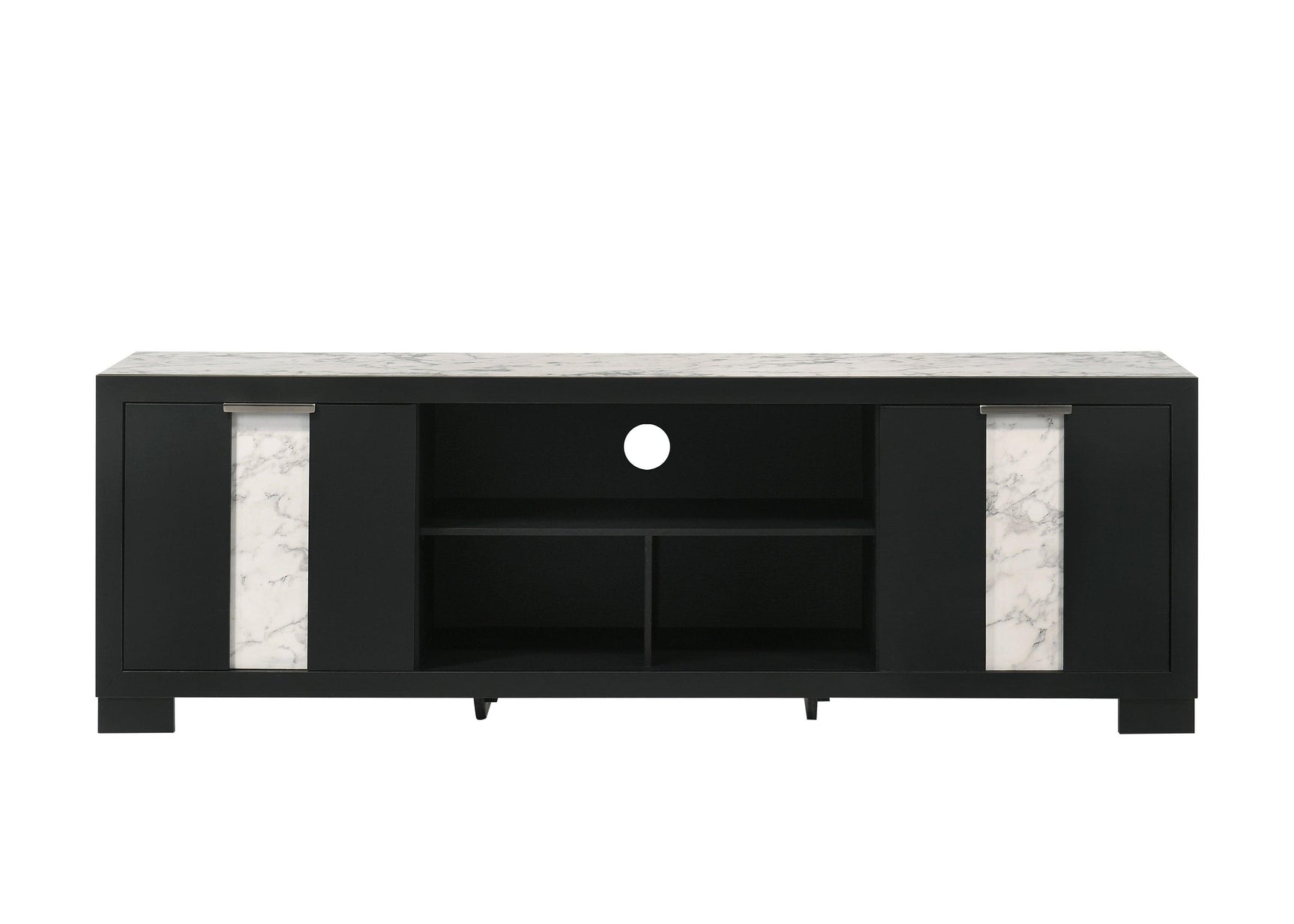 Rangley Black Modern Contemporary Solid Wood Marble 5-Drawers Chest - Ella Furniture