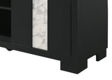 Rangley Black Modern Contemporary Solid Wood Marble 5-Drawers Chest - Ella Furniture