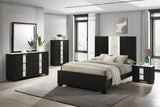 Rangley Black Modern Contemporary Solid Wood Marble 5-Drawers Chest - Ella Furniture