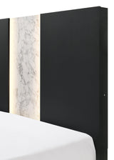 Rangley Black Modern Contemporary Solid Wood Marble 5-Drawers Chest - Ella Furniture