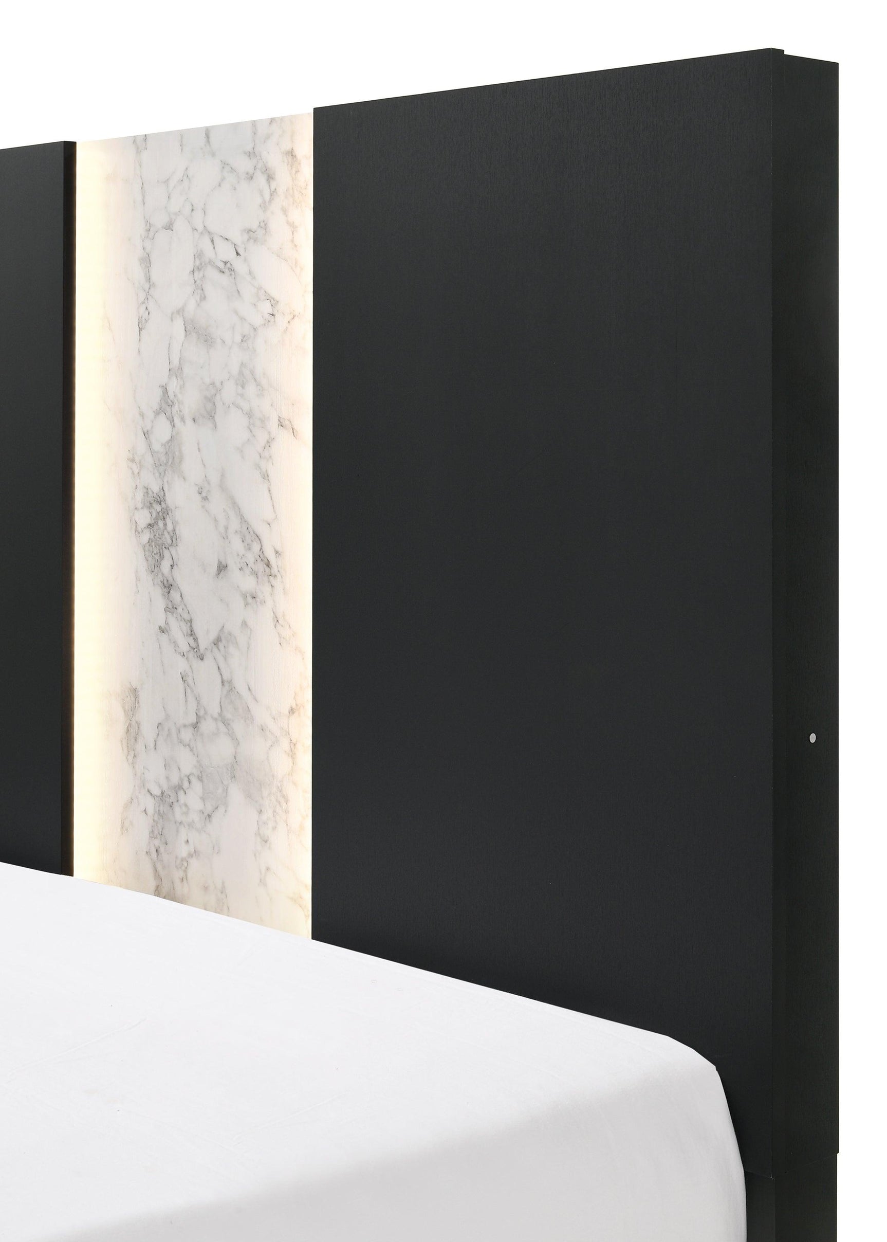 Rangley Black Modern Contemporary Solid Wood Marble 5-Drawers Chest - Ella Furniture