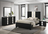 Rangley Black Modern Contemporary Solid Wood Marble 5-Drawers Chest - Ella Furniture