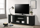 Rangley Black Modern Contemporary Solid Wood Marble 5-Drawers Chest - Ella Furniture
