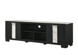 Rangley Black Modern Contemporary Solid Wood Marble 5-Drawers Chest - Ella Furniture