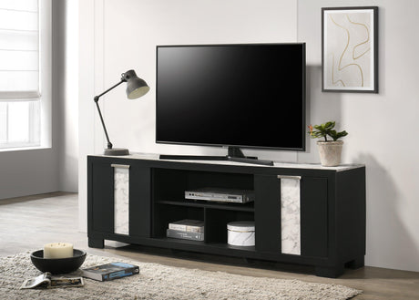 Rangley Black LED Panel Queen Bed front view