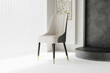 Rani Grey PU Leather Dining Chair front view