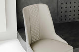 Rani Grey PU Leather Dining Chair side view