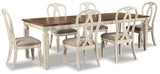 room view of Realyn Chipped White Rectangular Dining Room Set dining room furniture
