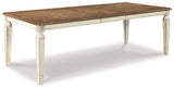 main view of Realyn Chipped White Rectangular Dining Room Set dining room furniture