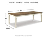room view of Realyn Chipped White Rectangular Dining Room Set dining room furniture