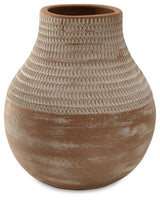 Reclove Distressed White Vase side angle