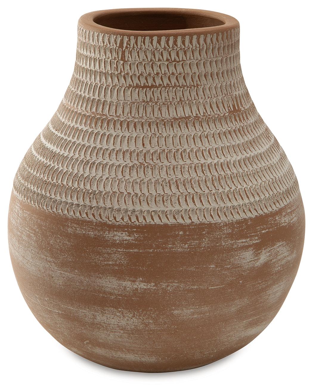 Reclove Distressed White Vase side angle