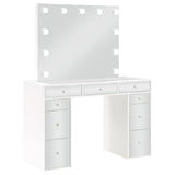 Gray upholstered makeup stool with foam cushion