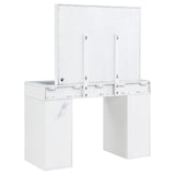 Crystal hardware detail on vanity drawer