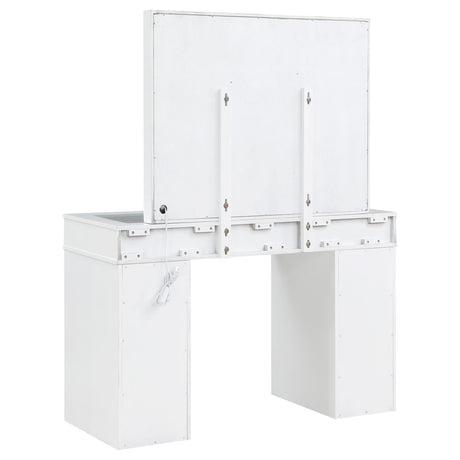 Crystal hardware detail on vanity drawer
