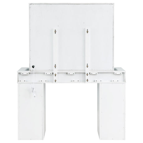 Vanity and mirror set assembled in modern bedroom