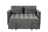 Relax gray sleeper sofa fully opened as bed
